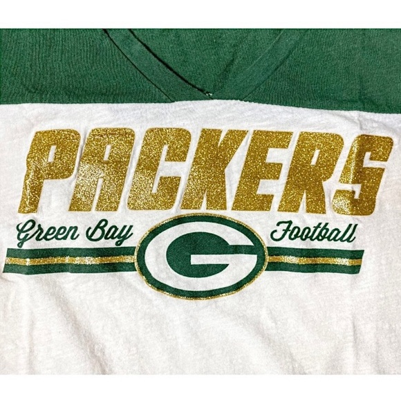 NFL Women’s Green Bay Packers Short Sleeve White/Green/Gold T-Shirt Size XXL - Picture 9 of 9